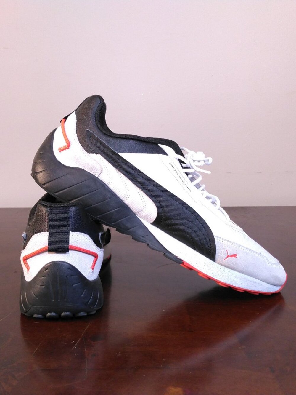 PUMA Porsche Legacy SpeedFusion SHOES Size 13 White Black Firelight 306996-02